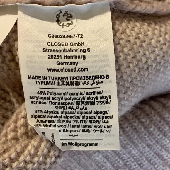 Closed Women's Knitted Italian Yarn Alpaca Merino Wool Blend Hoodie Size XS - Picture 9 of 13